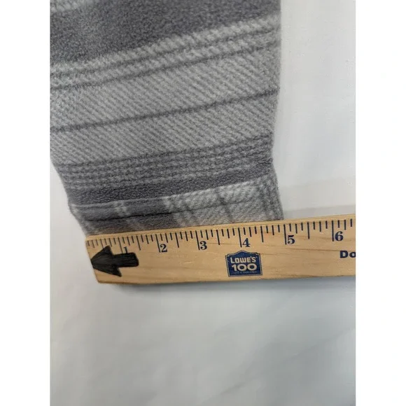 Voyager Gray Stripe Fleece Shacket Shirt Jacket Men's Snap Front Pockets Large - Picture 9 of 10
